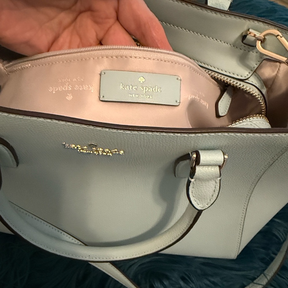 Kate Spade Kristi satchel in dewy blue Saffiano leather - Picture 5 of 7